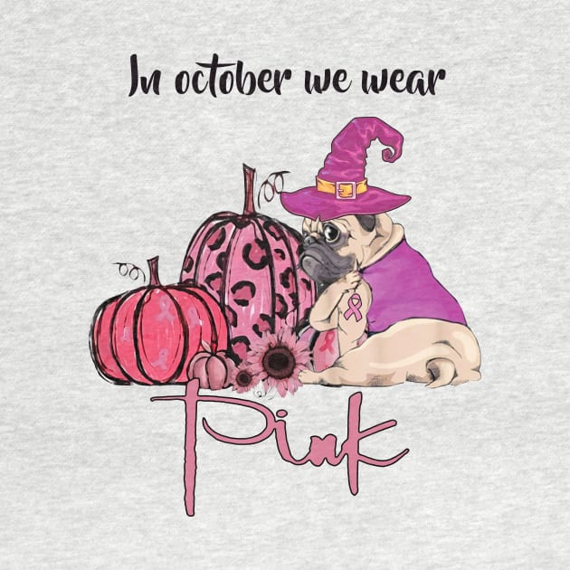 In October We Wear Pink Dog Mom - Pitbull Pumpkin Halloween by Tiennhu Lamit19